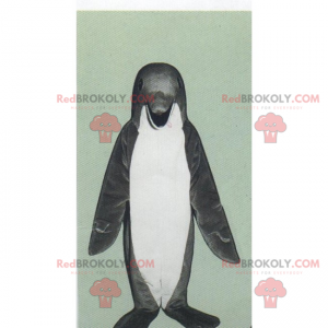 Gray penguin mascot - Redbrokoly.com
