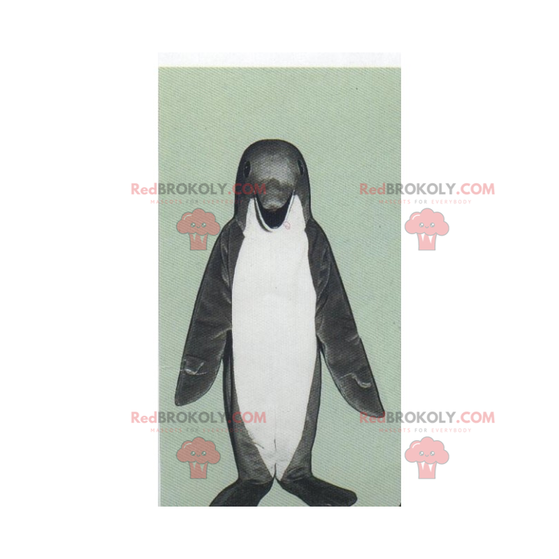 Gray penguin mascot - Redbrokoly.com