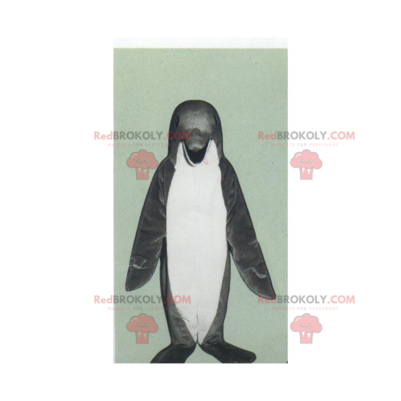 Mascotte de pingouin gris - Redbrokoly.com