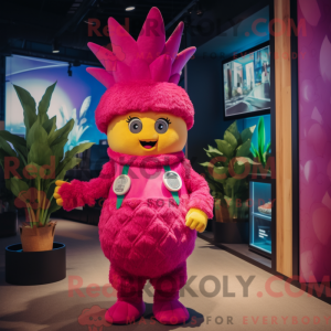 Magenta aas maskot kostume...