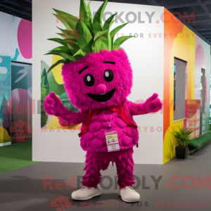 Magenta Aas mascottekostuum...