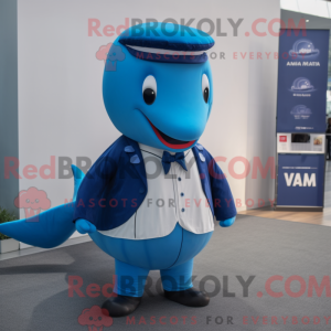 Blåhvalmaskotkostymefigur...