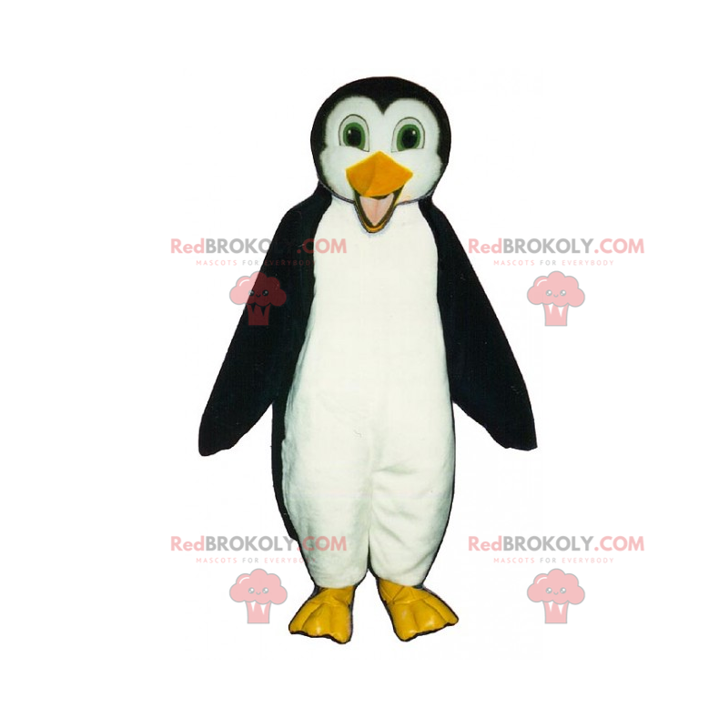 Mascota pingüino delgada y sonriente - Redbrokoly.com