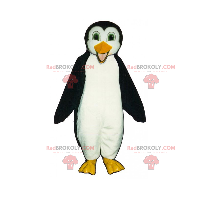 Mascote pinguim magro e sorridente - Redbrokoly.com