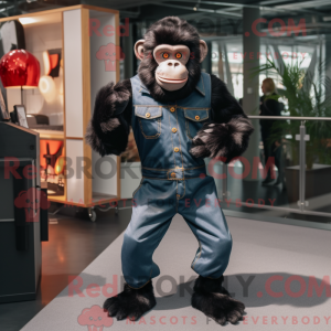 Svart jimpanse maskot drakt...