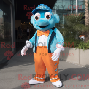Cyan Clownfisch Maskottchen...