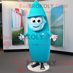 Cyan Surfboard mascot...