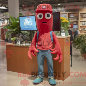 Red Squid Maskottchen...