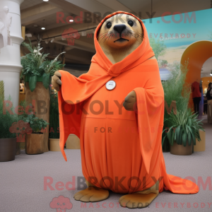 Orange Sea Lion maskot...