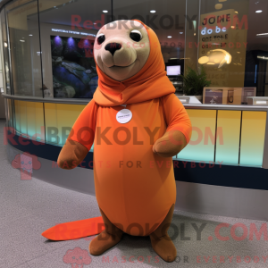 Orange Sea Lion mascot...