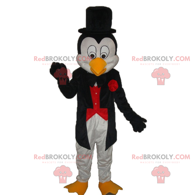 Pinguïn mascotte gala-outfit - Redbrokoly.com