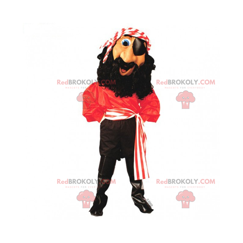 Pirate mascot with headband - Redbrokoly.com