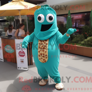 Blågrøn Falafel maskot...