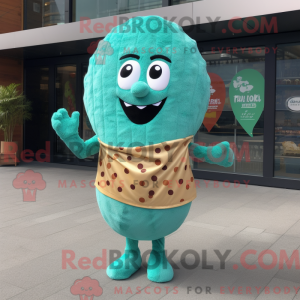 Blågrøn Falafel maskot...