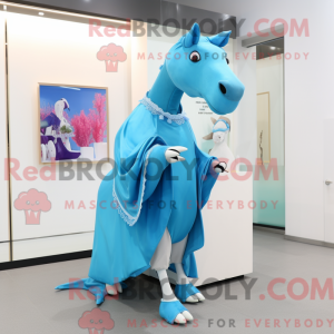 Sky Blue Tapir mascot...