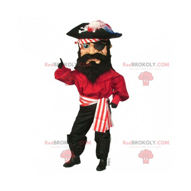 Mascotte pirata con benda sull'occhio - Redbrokoly.com
