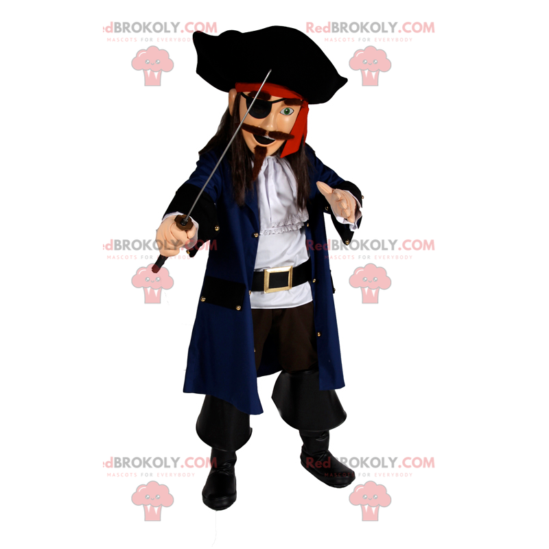 Mascote pirata com espada - Redbrokoly.com