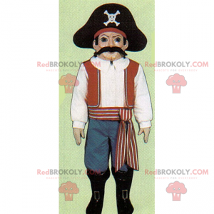 Piraatmascotte met snor - Redbrokoly.com