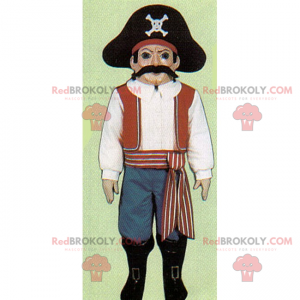 Piratmaskot med mustasch - Redbrokoly.com