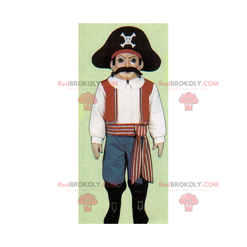 Piraatmascotte met snor - Redbrokoly.com