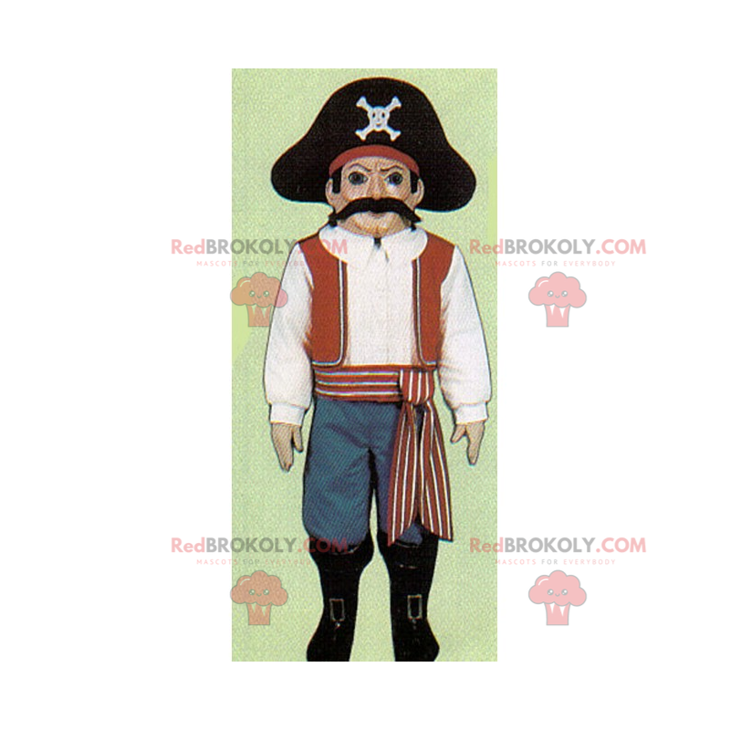 Piratenmaskottchen mit Schnurrbart - Redbrokoly.com