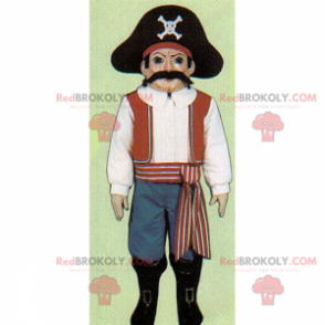 Mascotte pirata con i baffi - Redbrokoly.com