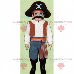 Piratenmaskottchen mit Schnurrbart - Redbrokoly.com