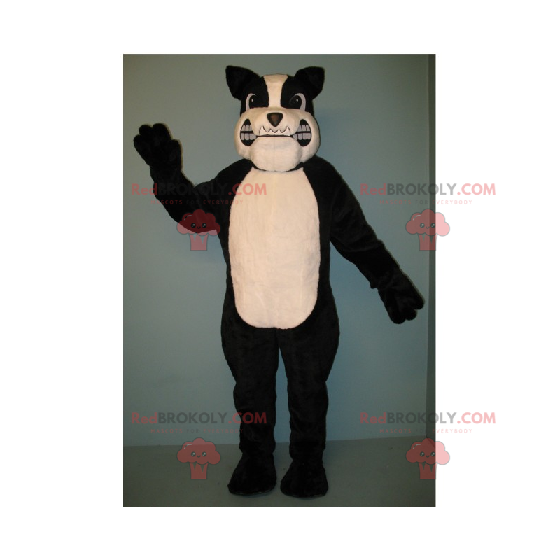 Mascote pitbull raivoso preto e branco - Redbrokoly.com
