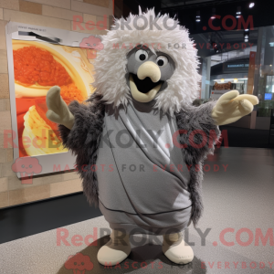 Grå kylling parmesan maskot...