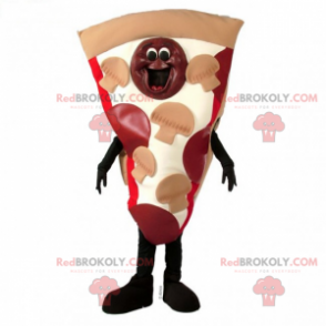 Mascotte della pizza dei peperoni e dei funghi - Redbrokoly.com