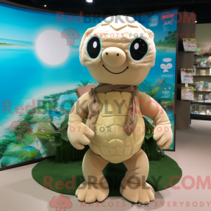Beige Sea Turtle mascot...