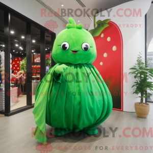 Grøn jordbær maskot kostume...