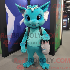 Cyaan Chupacabra mascotte...
