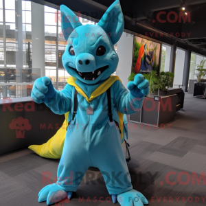 Cyan Chupacabra mascot...