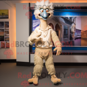 Máscara de emu bege kledd...