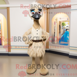 Beige Emu-maskotdraktfigur...