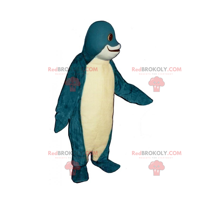 Mascotte de poisson bleu et blanc - Redbrokoly.com