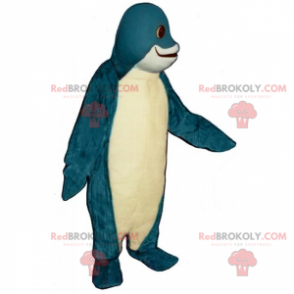 Blå och vit fiskmaskot - Redbrokoly.com