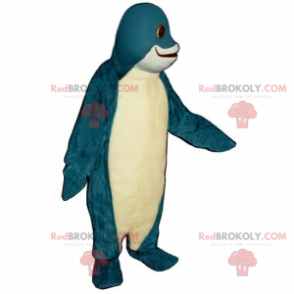 Mascote peixe azul e branco - Redbrokoly.com