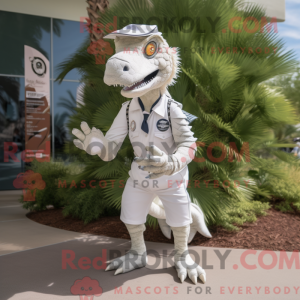 Hvid Utahraptor maskot...