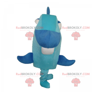 Blue fish mascot - Redbrokoly.com
