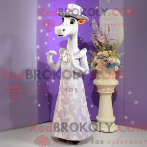 Lavendel giraf maskot...
