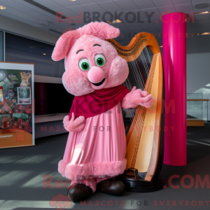 Pink Celtic Harp mascot...