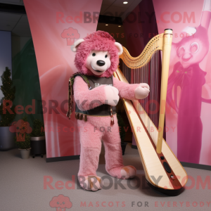 Pink Celtic Harp mascot...