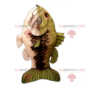 Mascota de pescado de escala verde - Redbrokoly.com