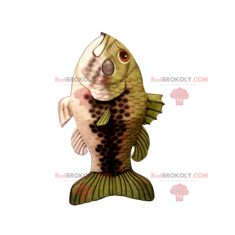 Green scale fish mascot - Redbrokoly.com
