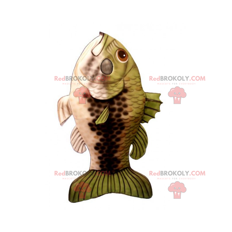 Mascote peixe-escama verde - Redbrokoly.com