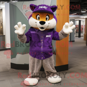 Lilla Bobcat maskot kostume...