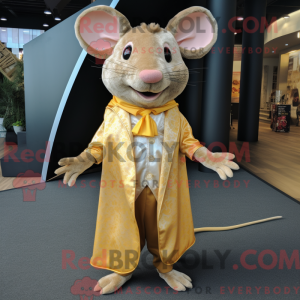 Gold Rat mascot costume...