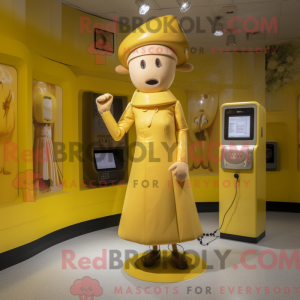 Gold Phone mascot costume...